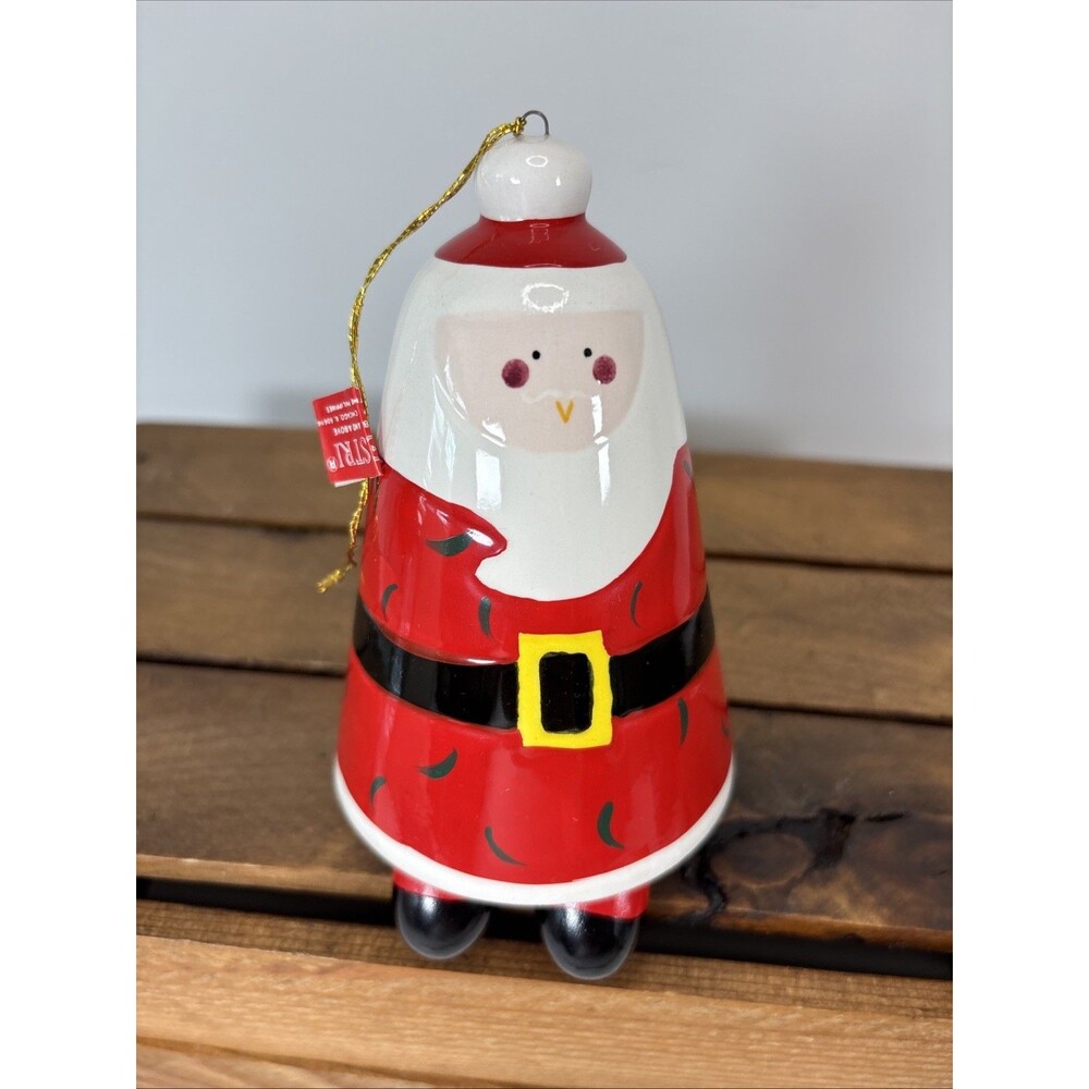 Vintage Silvestri Porcelain Christmas Santa Bell With Legs